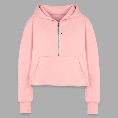 embroidered horsey! - Women's Half Zip Cropped Hoodie