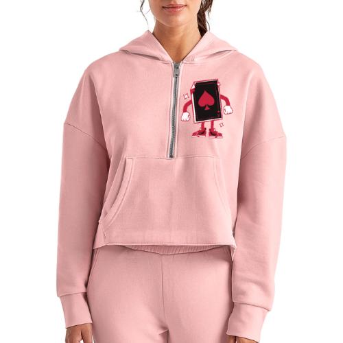 Forget A King I'm An Ace - Women's Half Zip Cropped Hoodie