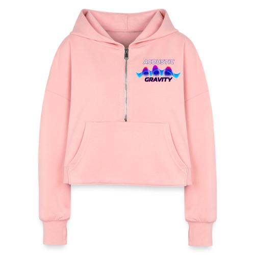 Acoustic Gravity Wave - Women's Half Zip Cropped Hoodie