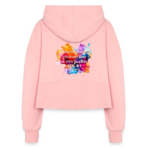 Grace Love Justice Color Splash - Women's Half Zip Cropped Hoodie