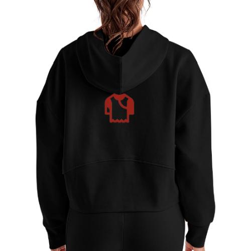 Logo Love - Women's Half Zip Cropped Hoodie