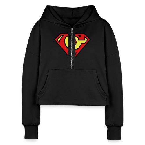 C# Hero Woman - Women's Half Zip Cropped Hoodie