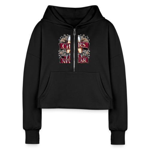 New Year's Champagne T-Shirt - Women's Half Zip Cropped Hoodie