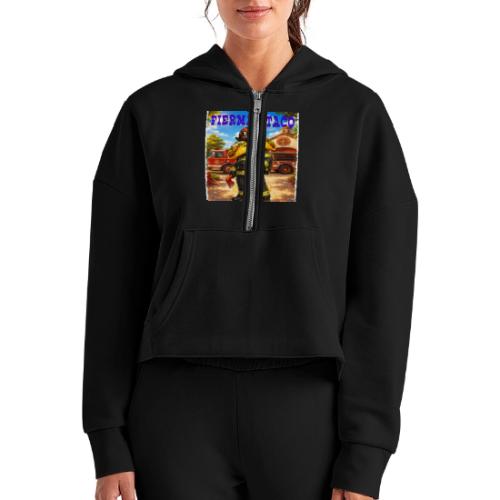 Fireman Taco - Women's Half Zip Cropped Hoodie