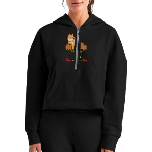 Cute Dog Family Love – “I Love You Purry So much - Women's Half Zip Cropped Hoodie