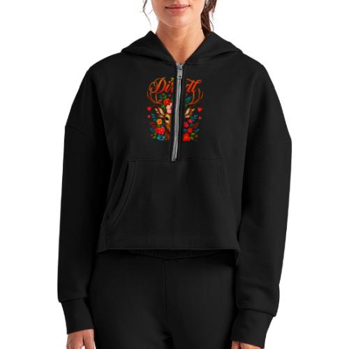 Mei Dirndl is in da Wäsch - Women's Half Zip Cropped Hoodie
