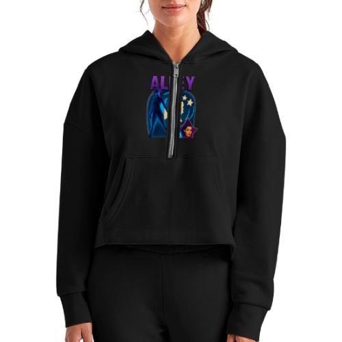 Alley of the Stars - Women's Half Zip Cropped Hoodie