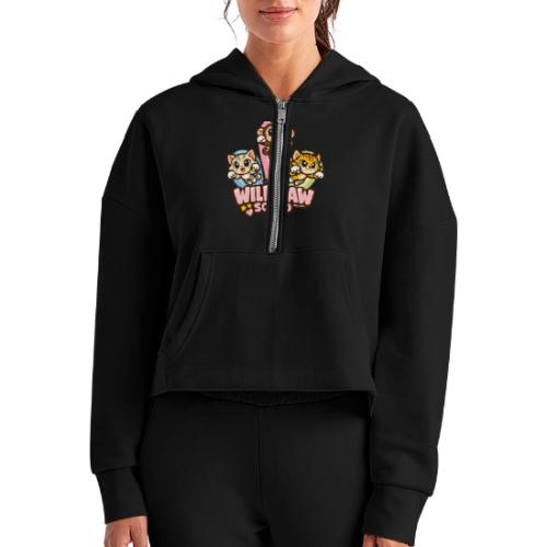 Wild Paw Squad Cute Animal Friends - Women's Half Zip Cropped Hoodie