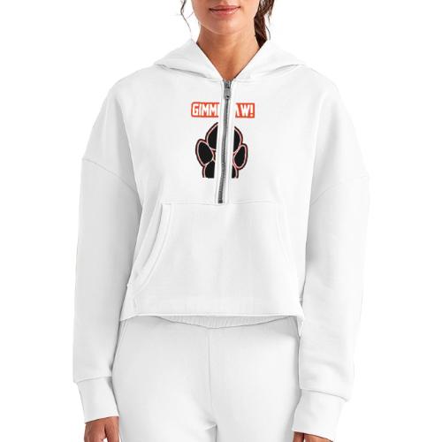 Jack-Jack’s Paw (Proceeds go to ASPCA!) - Women's Half Zip Cropped Hoodie