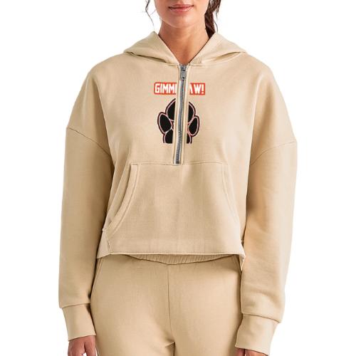 Jack-Jack’s Paw (Proceeds go to ASPCA!) - Women's Half Zip Cropped Hoodie
