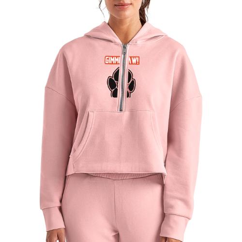 Jack-Jack’s Paw (Proceeds go to ASPCA!) - Women's Half Zip Cropped Hoodie