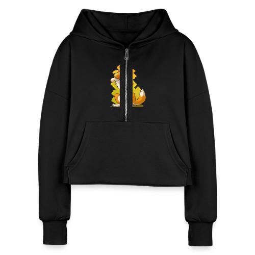 Dingo Mango - Women's Half Zip Cropped Hoodie