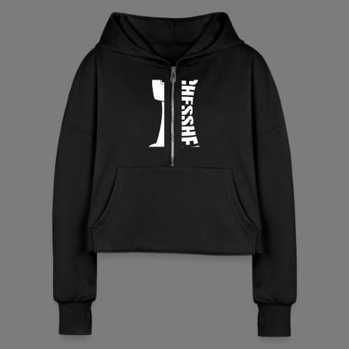 Chesshead Design for Chess Fans - Women's Half Zip Cropped Hoodie