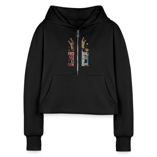 Mom Mode Survival Expert Tee - Women's Half Zip Cropped Hoodie
