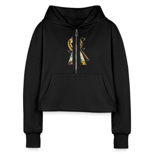 Lost Item Locator T Shirt, Professional Finder Mug - Women's Half Zip Cropped Hoodie