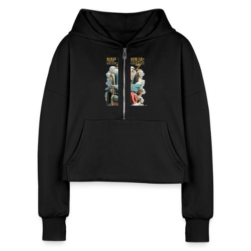 Nap Time Ninja T Shirt - Women's Half Zip Cropped Hoodie