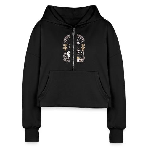 Year of the Horse Rearing T Shirt, Lunar New Year - Women's Half Zip Cropped Hoodie