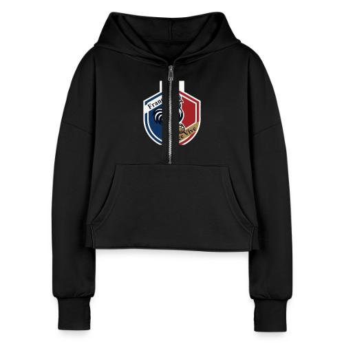 France Rooster T-Shirt, Bleu-Blanc-Rouge gift - Women's Half Zip Cropped Hoodie