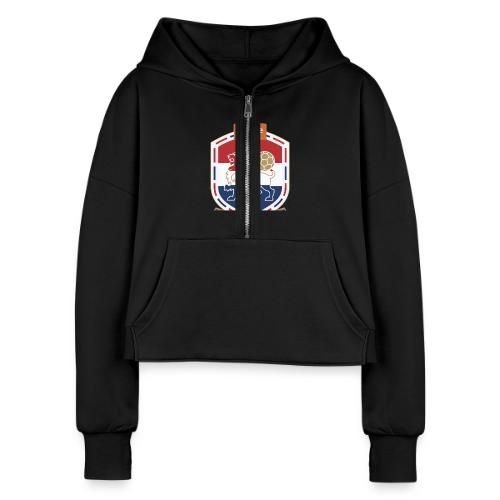 Netherlands Lion Crest T-Shirt, Dutch Badge Gift - Women's Half Zip Cropped Hoodie
