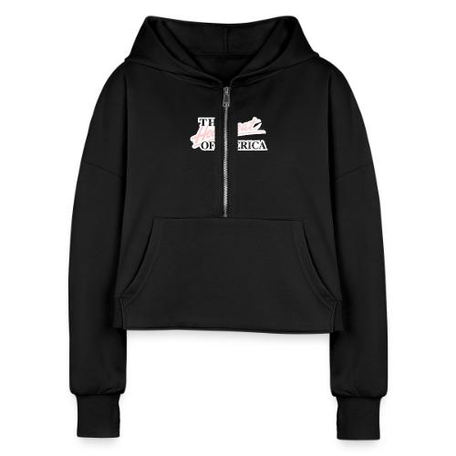 The Heartbeat of America - Women's Half Zip Cropped Hoodie