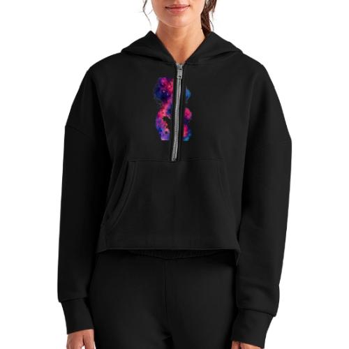 Forever Love-Vibrant Watercolor Mother-Child - Women's Half Zip Cropped Hoodie