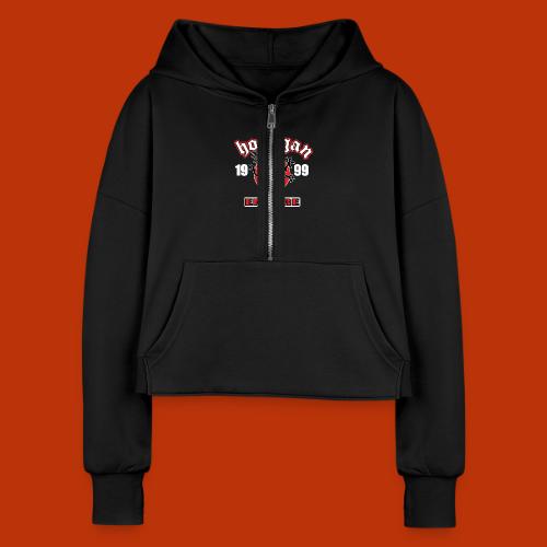 United Hooligan - Women's Half Zip Cropped Hoodie