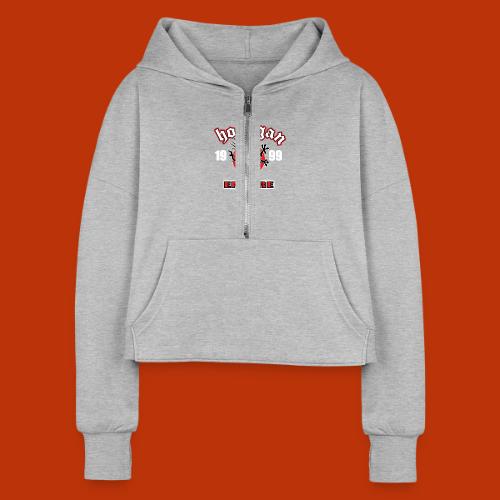 United Hooligan - Women's Half Zip Cropped Hoodie