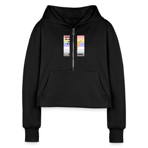 Scoop of Pride - Women's Half Zip Cropped Hoodie