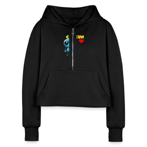 Smoon City_Cancun - Women's Half Zip Cropped Hoodie