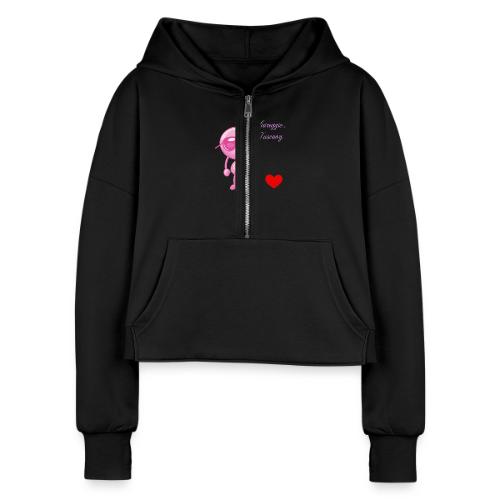 Smoon City_Viareggio Tuscany Pink - Women's Half Zip Cropped Hoodie