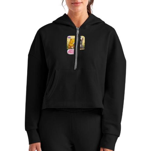 Honey Bear - Fire Tyrants - Women's Half Zip Cropped Hoodie