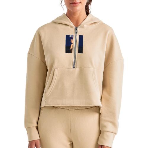Irresistible Sass - Women's Half Zip Cropped Hoodie