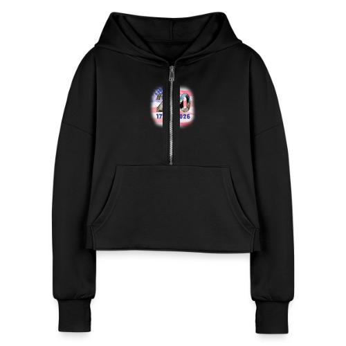 1776 - 2026 | 250 Years USA - Women's Half Zip Cropped Hoodie
