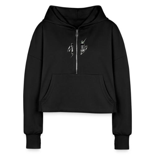 Ayo's Gray - Women's Half Zip Cropped Hoodie