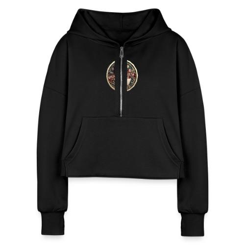 Dad Tax Collector Medallion T Shirt - Women's Half Zip Cropped Hoodie