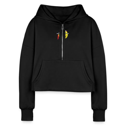 Happy Face USA - Women's Half Zip Cropped Hoodie