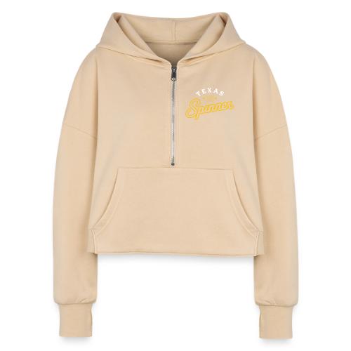 Texas Spinner - Women's Half Zip Cropped Hoodie