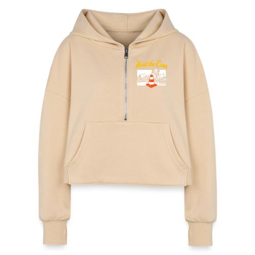 Hoist The Cone - Women's Half Zip Cropped Hoodie