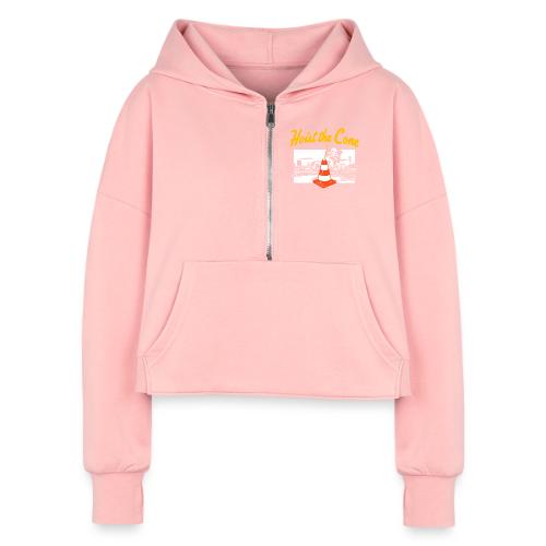 Hoist The Cone - Women's Half Zip Cropped Hoodie