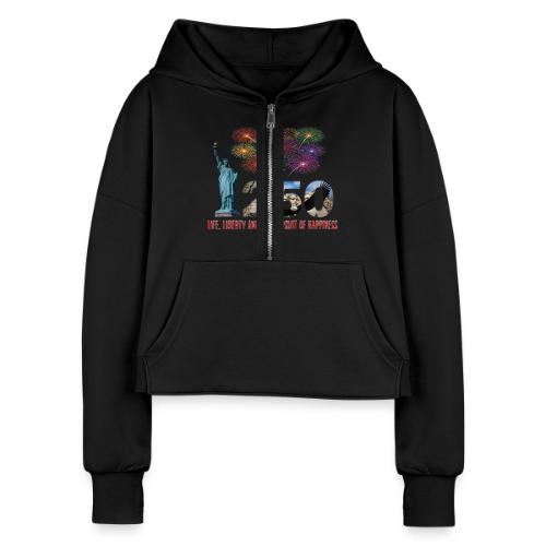 250 Years USA - Women's Half Zip Cropped Hoodie