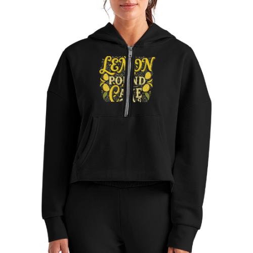 Lemon Pound Cake Vintage Flourish - Women's Half Zip Cropped Hoodie