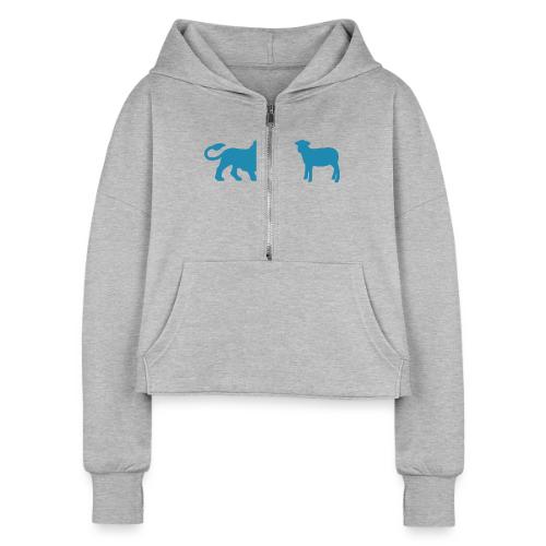 Lion and the Lamb - Women's Half Zip Cropped Hoodie