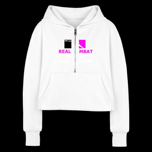 RCM MMA & BOXING Pink - Women's Half Zip Cropped Hoodie