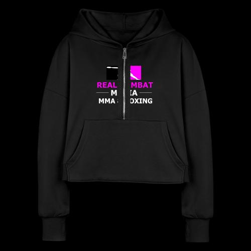 RCM MMA & BOXING Pink - Women's Half Zip Cropped Hoodie