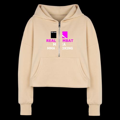 RCM MMA & BOXING Pink - Women's Half Zip Cropped Hoodie