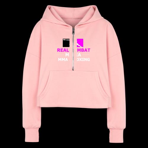 RCM MMA & BOXING Pink - Women's Half Zip Cropped Hoodie