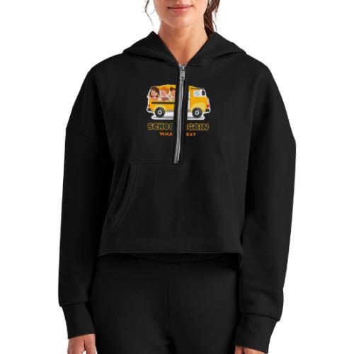 first day of school outfit- school again - Women's Half Zip Cropped Hoodie