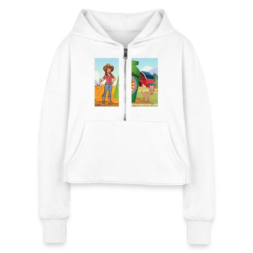 Nicole Sauce's Goat Juice - Women's Half Zip Cropped Hoodie