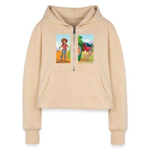 Nicole Sauce's Goat Juice - Women's Half Zip Cropped Hoodie