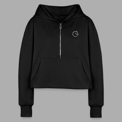 embroidered logo - Women's Half Zip Cropped Hoodie